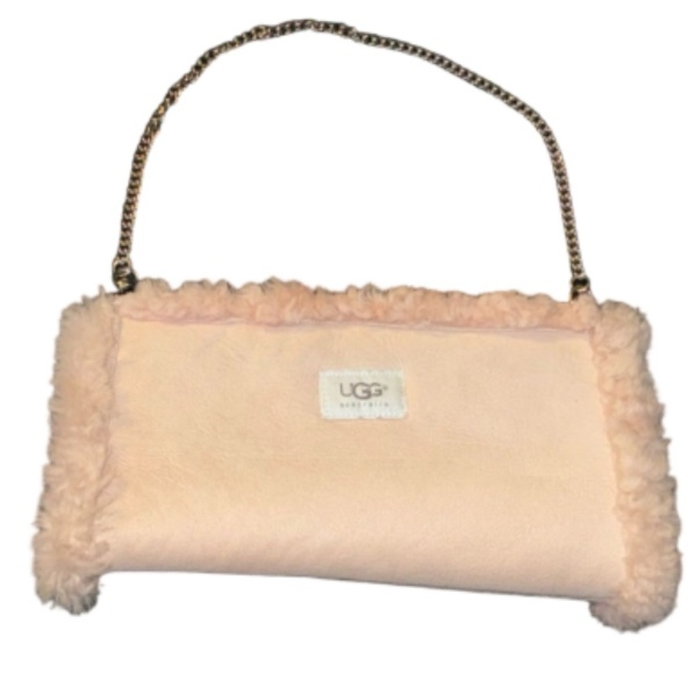 UGG Australia Suede  Shearling Sherpa Sheepskin Shoulder bag  hand muffler